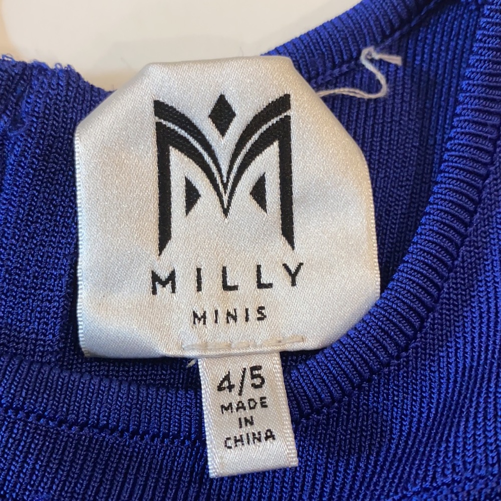 MILLY ADORABLE KIDS DRESS IN KNIT ELECTRIC BLUE NO LONGER MADE - Picture 4 of 13